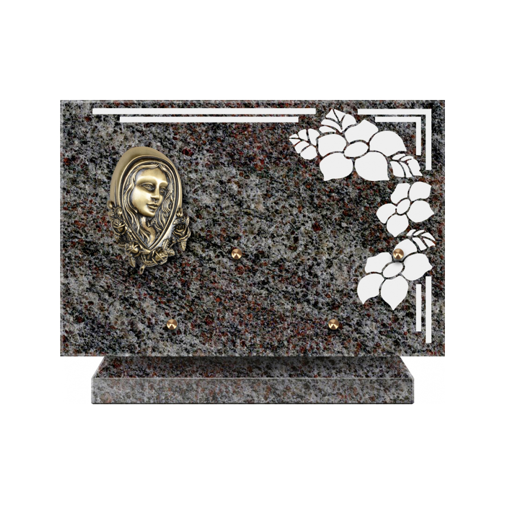 Plaque funéraire Rectangle 1 Granit Sablé 30x20 – Plaques Funéraires Créations® – vue complémentaire