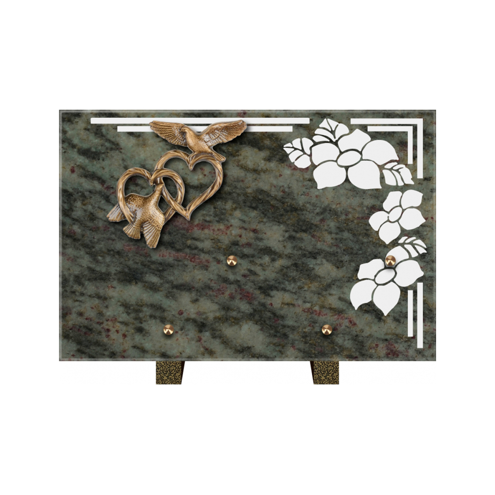 Plaque funéraire Rectangle 1 Granit Sablé 30x20 – Plaques Funéraires Créations® – vue complémentaire