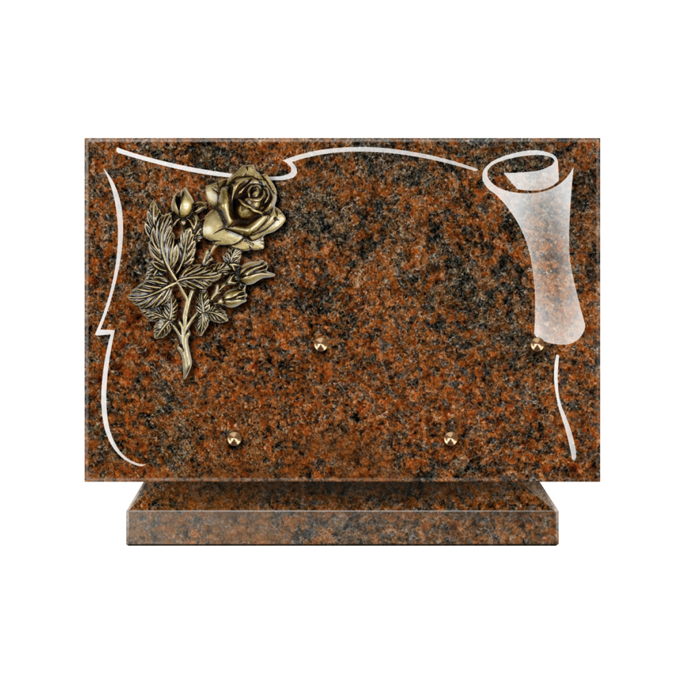 Plaque funéraire Rectangle 2 Granit Sablé 30x20 – Plaques Funéraires Créations® – vue complémentaire
