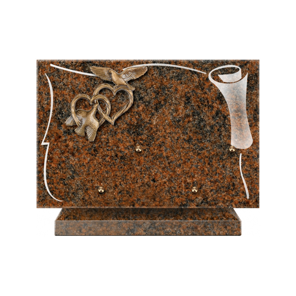 Plaque funéraire Rectangle 2 Granit Sablé 30x20 – Plaques Funéraires Créations® – vue complémentaire