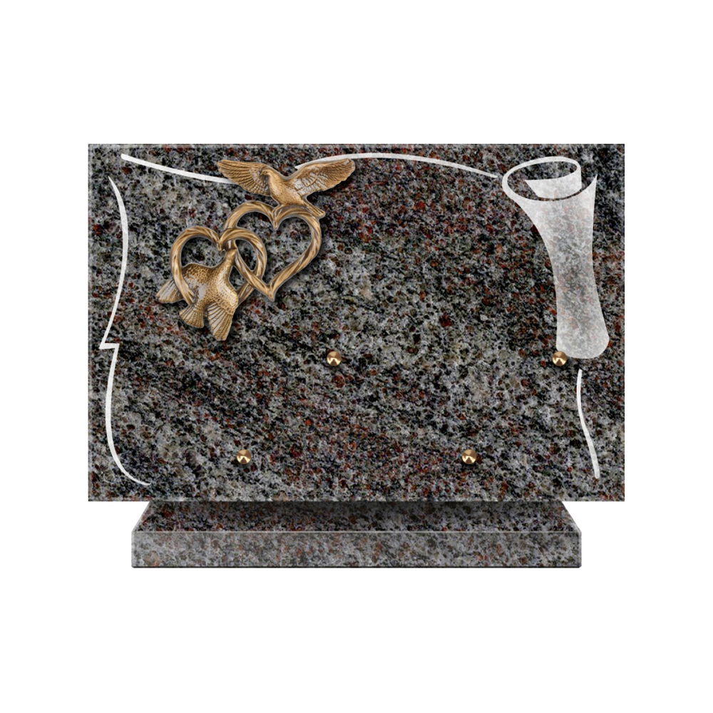 Plaque funéraire Rectangle 2 Granit Sablé 30x20 – Plaques Funéraires Créations® – vue complémentaire