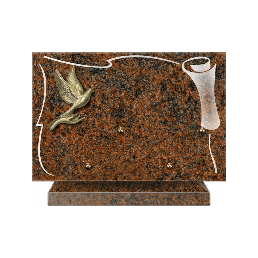 Plaque funéraire Rectangle 2 Granit Sablé 30x20 – Plaques Funéraires Créations® – vue complémentaire
