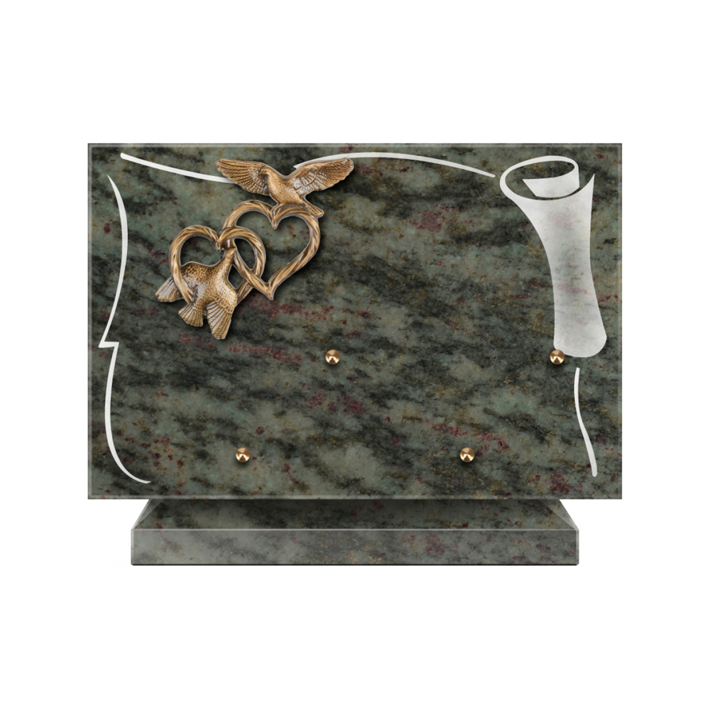 Plaque funéraire Rectangle 2 Granit Sablé 30x20 – Plaques Funéraires Créations® – vue complémentaire