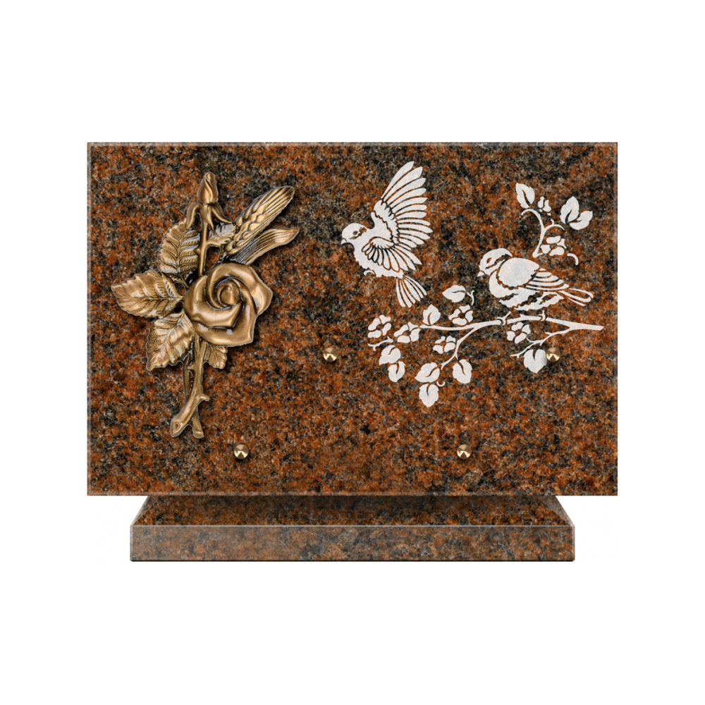 Plaque funéraire Rectangle 3 Granit Sablé 30x20 – Plaques Funéraires Créations® – vue complémentaire