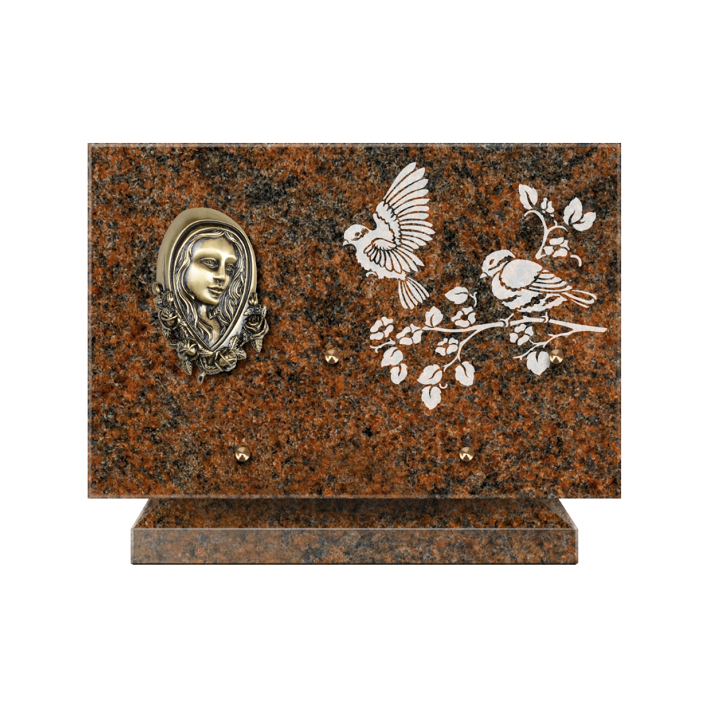 Plaque funéraire Rectangle 3 Granit Sablé 30x20 – Plaques Funéraires Créations® – vue complémentaire