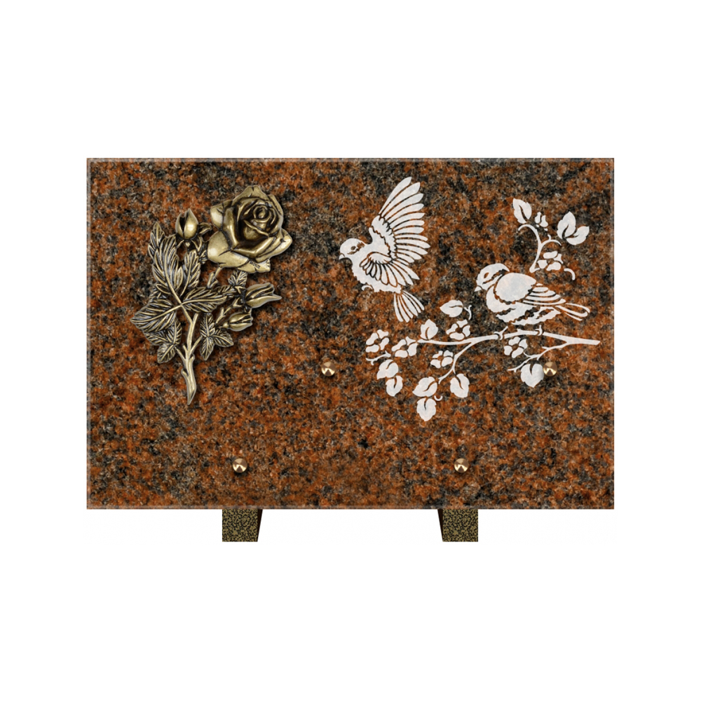 Plaque funéraire Rectangle 3 Granit Sablé 30x20 – Plaques Funéraires Créations® – vue complémentaire