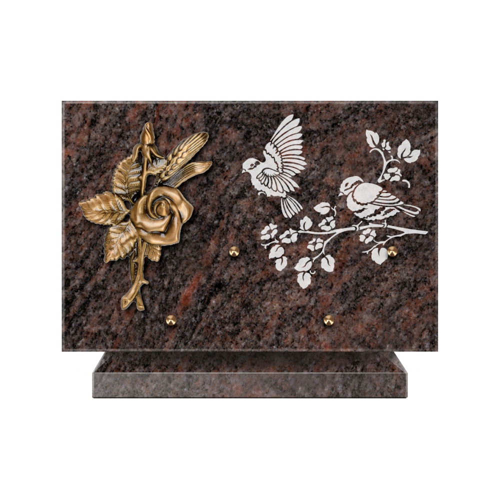 Plaque funéraire Rectangle 3 Granit Sablé 30x20 – Plaques Funéraires Créations® – vue complémentaire