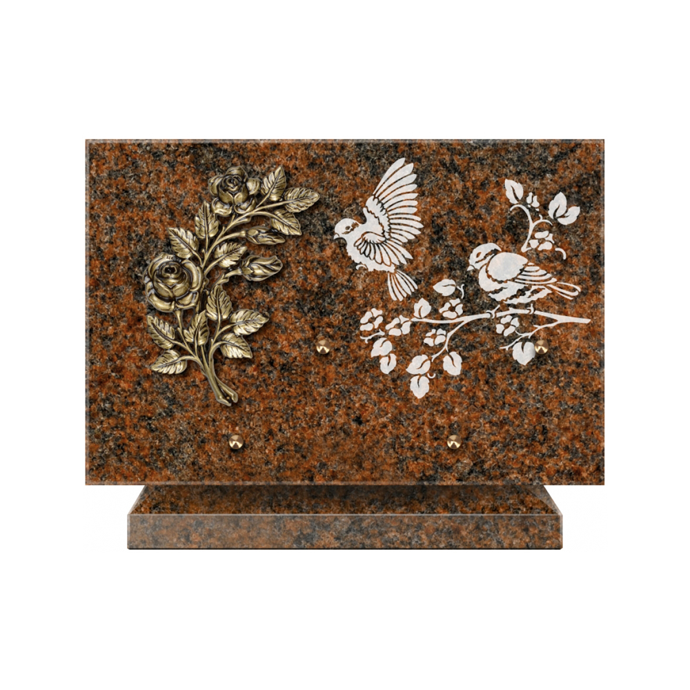 Plaque funéraire Rectangle 3 Granit Sablé 30x20 – Plaques Funéraires Créations® – vue complémentaire