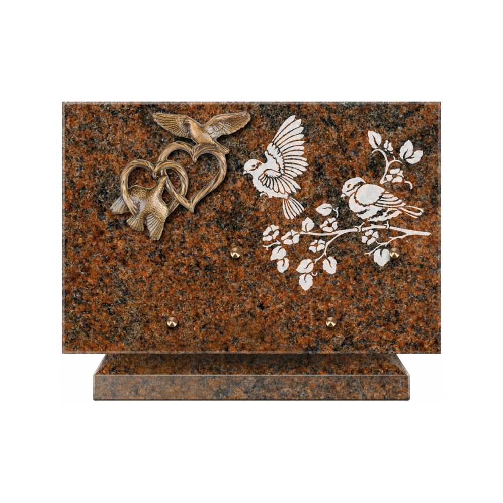 Plaque funéraire Rectangle 3 Granit Sablé 30x20 – Plaques Funéraires Créations® – vue complémentaire