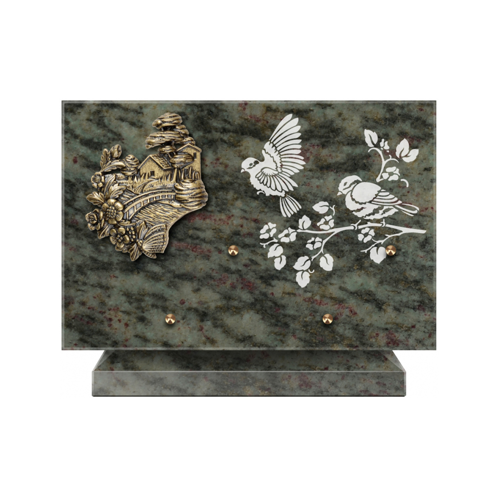 Plaque funéraire Rectangle 3 Granit Sablé 30x20 – Plaques Funéraires Créations® – vue complémentaire