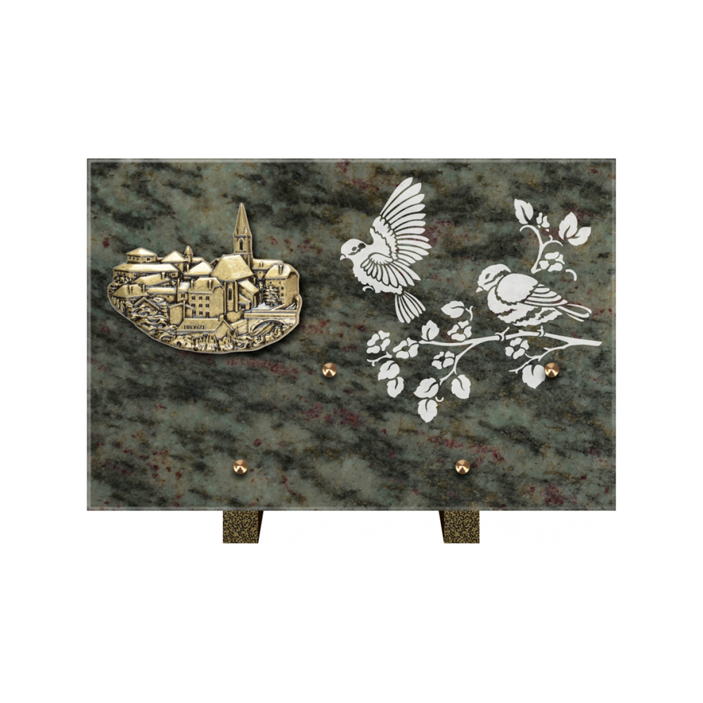 Plaque funéraire Rectangle 3 Granit Sablé 30x20 – Plaques Funéraires Créations® – vue complémentaire