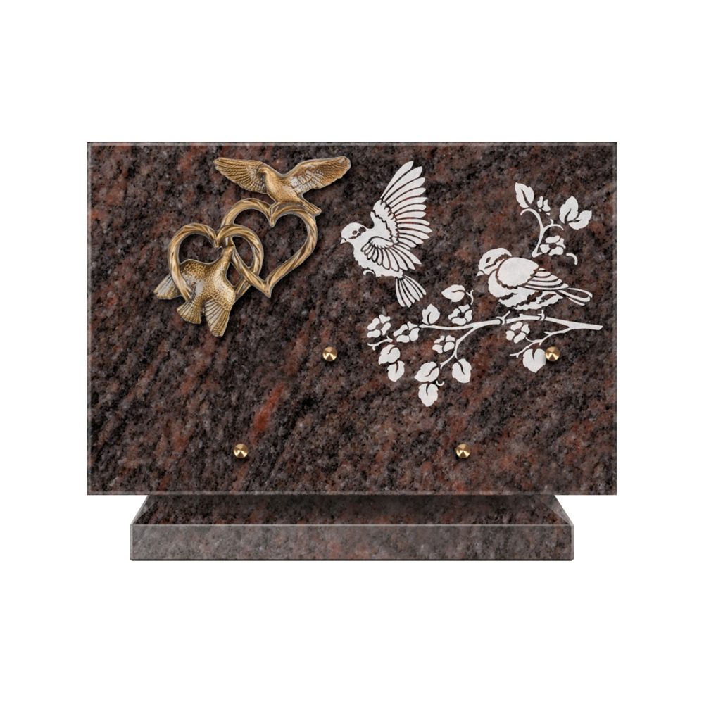 Plaque funéraire Rectangle 3 Granit Sablé 30x20 – Plaques Funéraires Créations® – vue complémentaire