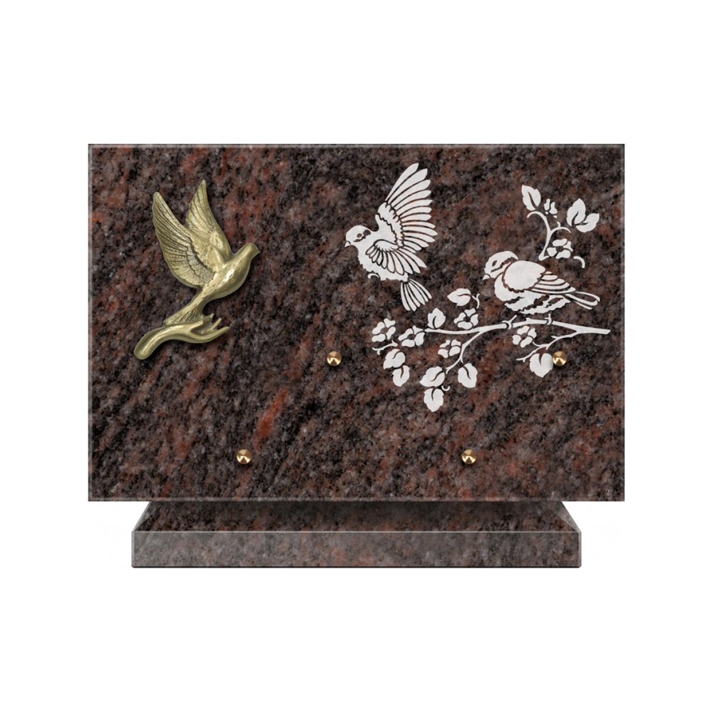 Plaque funéraire Rectangle 3 Granit Sablé 30x20 – Plaques Funéraires Créations® – vue complémentaire