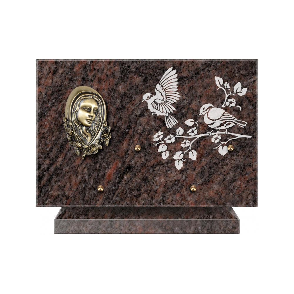 Plaque funéraire Rectangle 3 Granit Sablé 30x20 – Plaques Funéraires Créations® – vue complémentaire