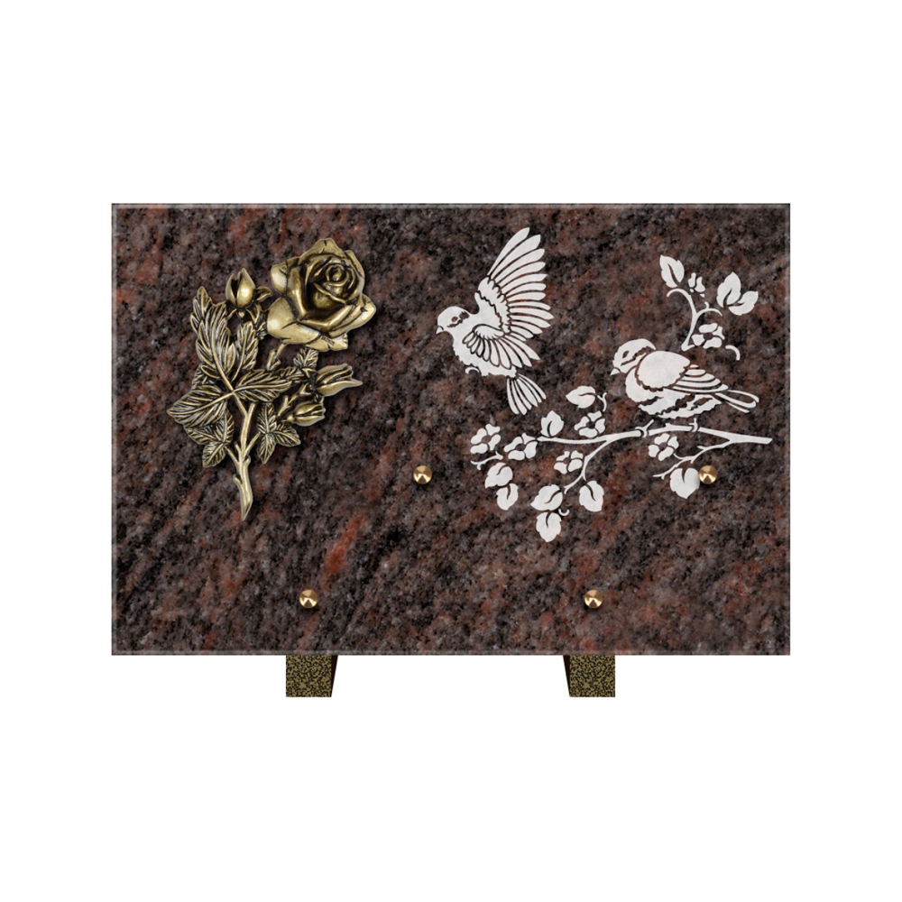 Plaque funéraire Rectangle 3 Granit Sablé 30x20 – Plaques Funéraires Créations® – vue complémentaire