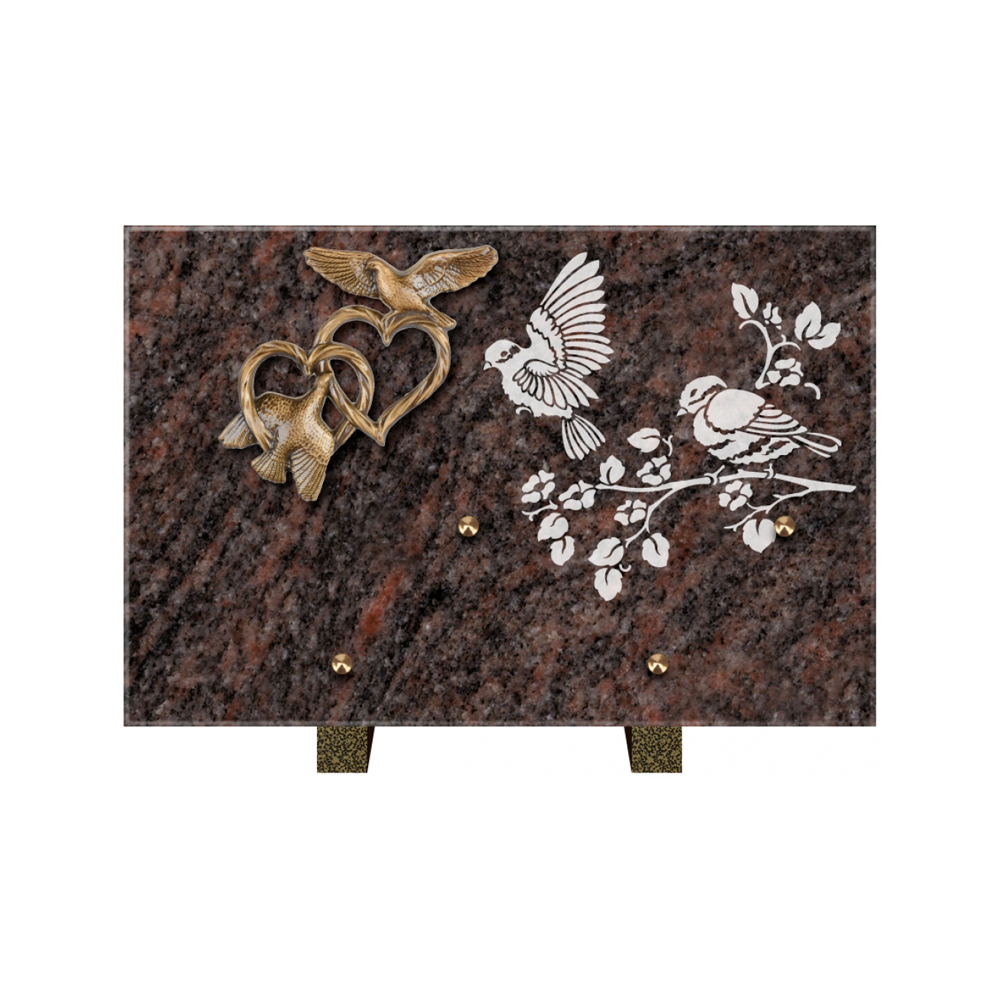 Plaque funéraire Rectangle 3 Granit Sablé 30x20 – Plaques Funéraires Créations® – vue complémentaire