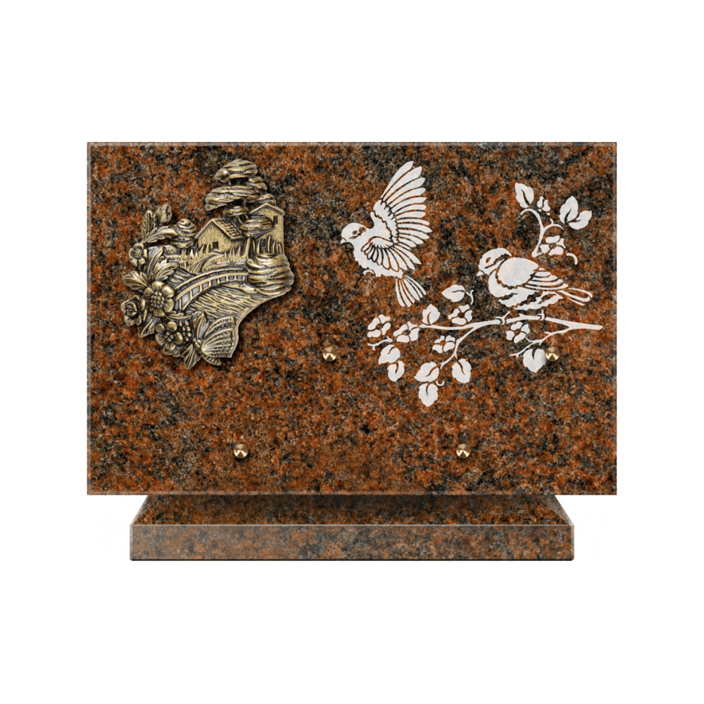 Plaque funéraire Rectangle 3 Granit Sablé 30x20 – Plaques Funéraires Créations® – vue complémentaire