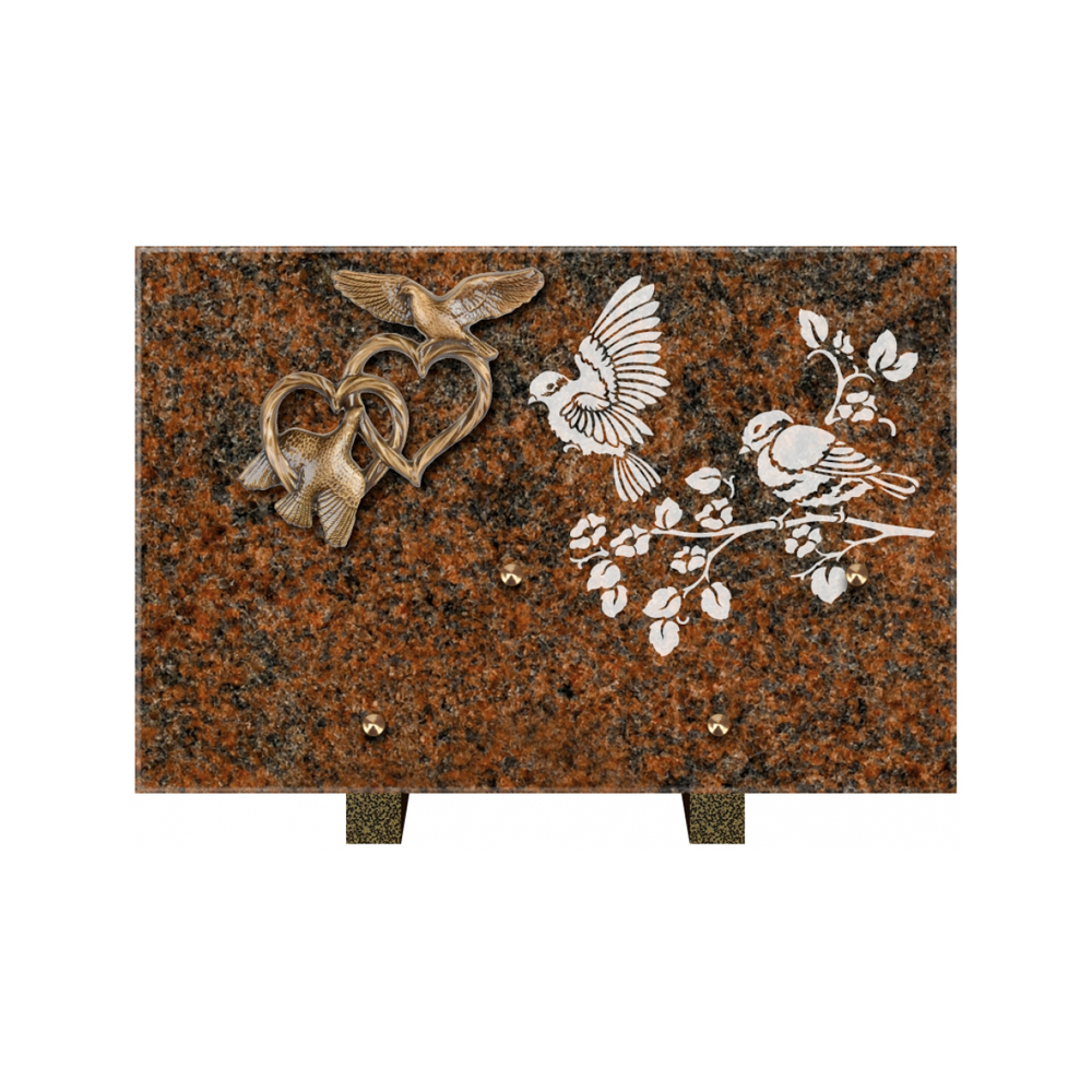 Plaque funéraire Rectangle 3 Granit Sablé 30x20 – Plaques Funéraires Créations® – vue complémentaire