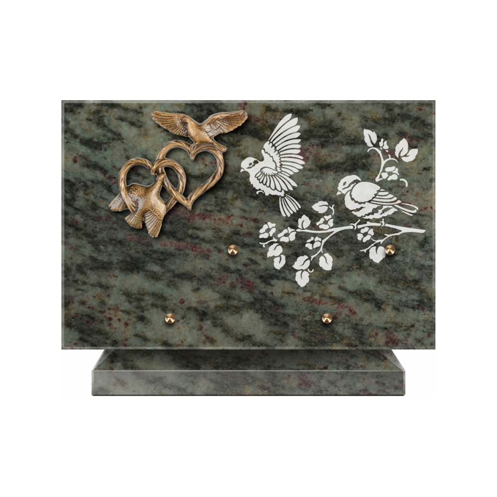 Plaque funéraire Rectangle 3 Granit Sablé 30x20 – Plaques Funéraires Créations® – vue complémentaire