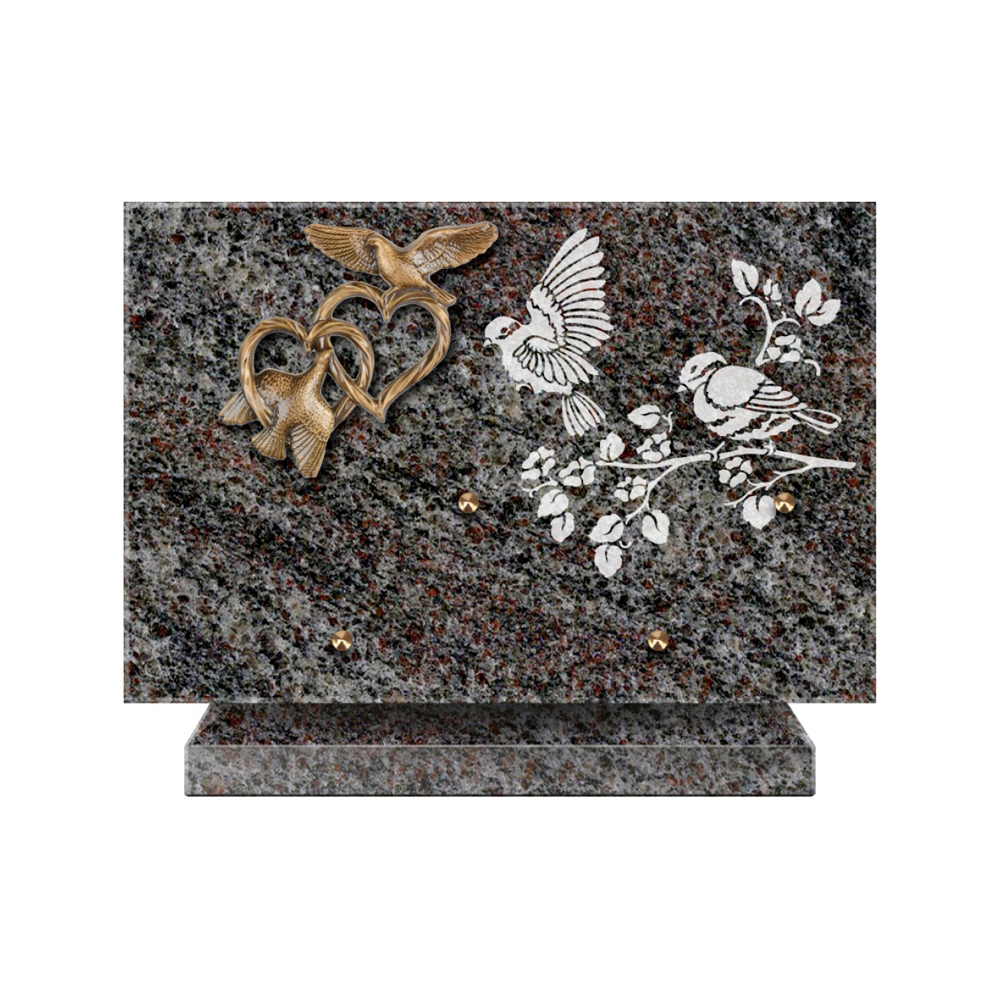 Plaque funéraire Rectangle 3 Granit Sablé 30x20 – Plaques Funéraires Créations® – vue complémentaire