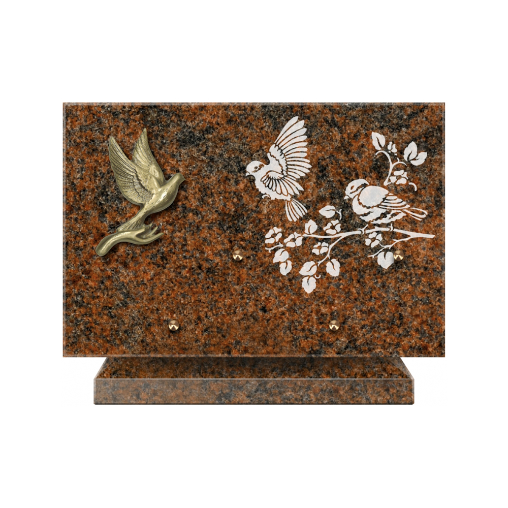 Plaque funéraire Rectangle 3 Granit Sablé 30x20 – Plaques Funéraires Créations® – vue complémentaire
