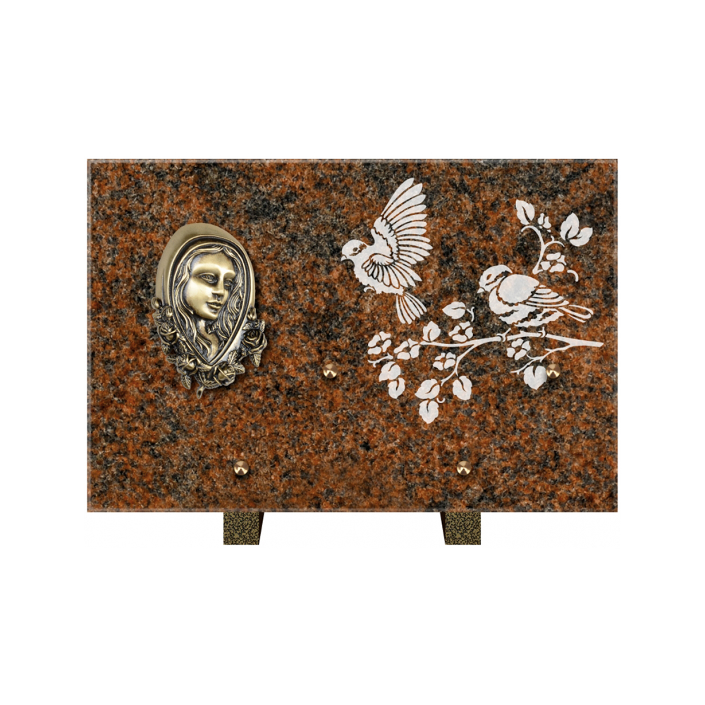 Plaque funéraire Rectangle 3 Granit Sablé 30x20 – Plaques Funéraires Créations® – vue complémentaire