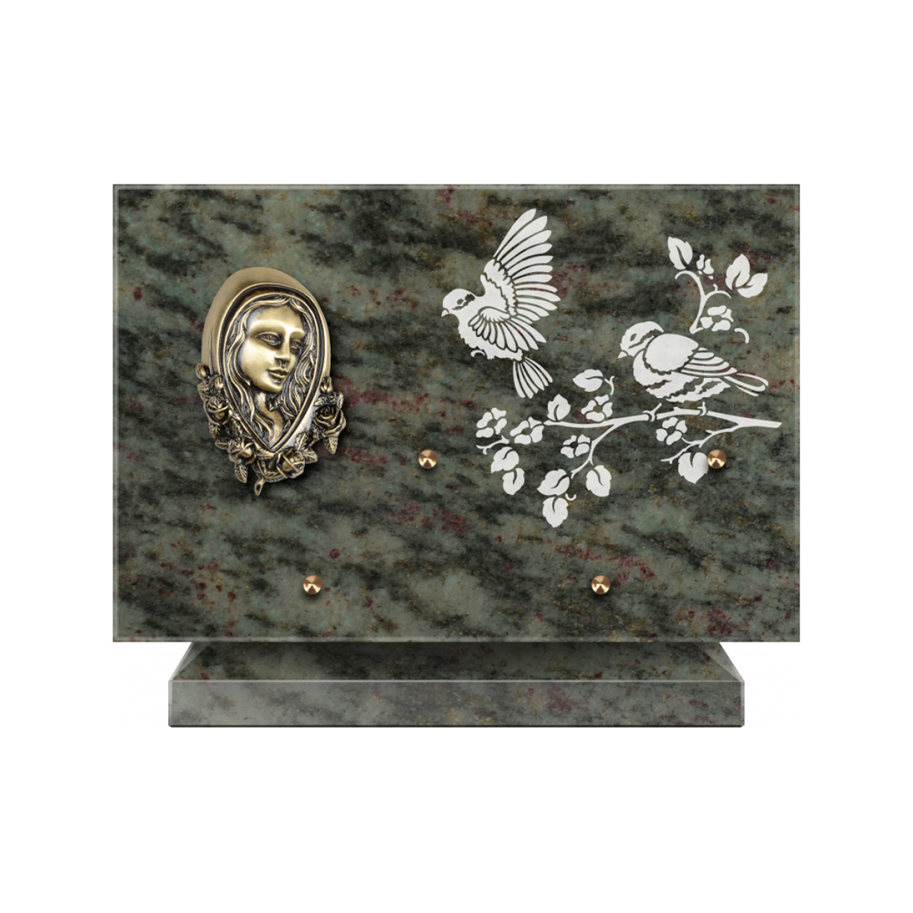 Plaque funéraire Rectangle 3 Granit Sablé 30x20 – Plaques Funéraires Créations®