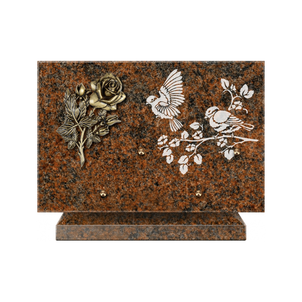 Plaque funéraire Rectangle 3 Granit Sablé 30x20 – Plaques Funéraires Créations® – vue complémentaire