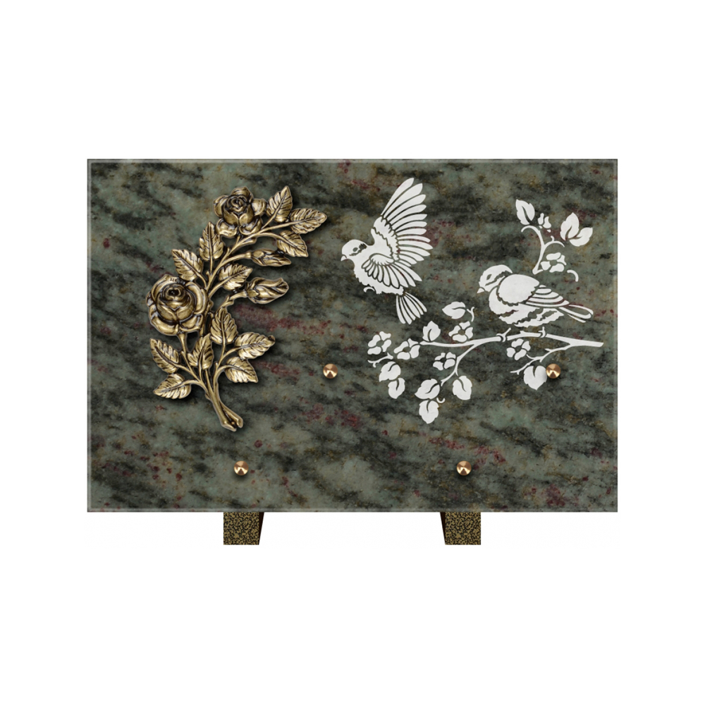 Plaque funéraire Rectangle 3 Granit Sablé 30x20 – Plaques Funéraires Créations® – vue complémentaire