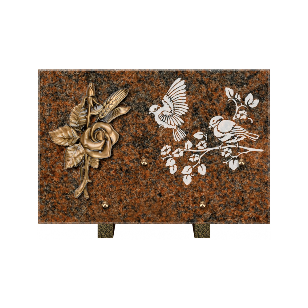 Plaque funéraire Rectangle 3 Granit Sablé 30x20 – Plaques Funéraires Créations® – vue complémentaire