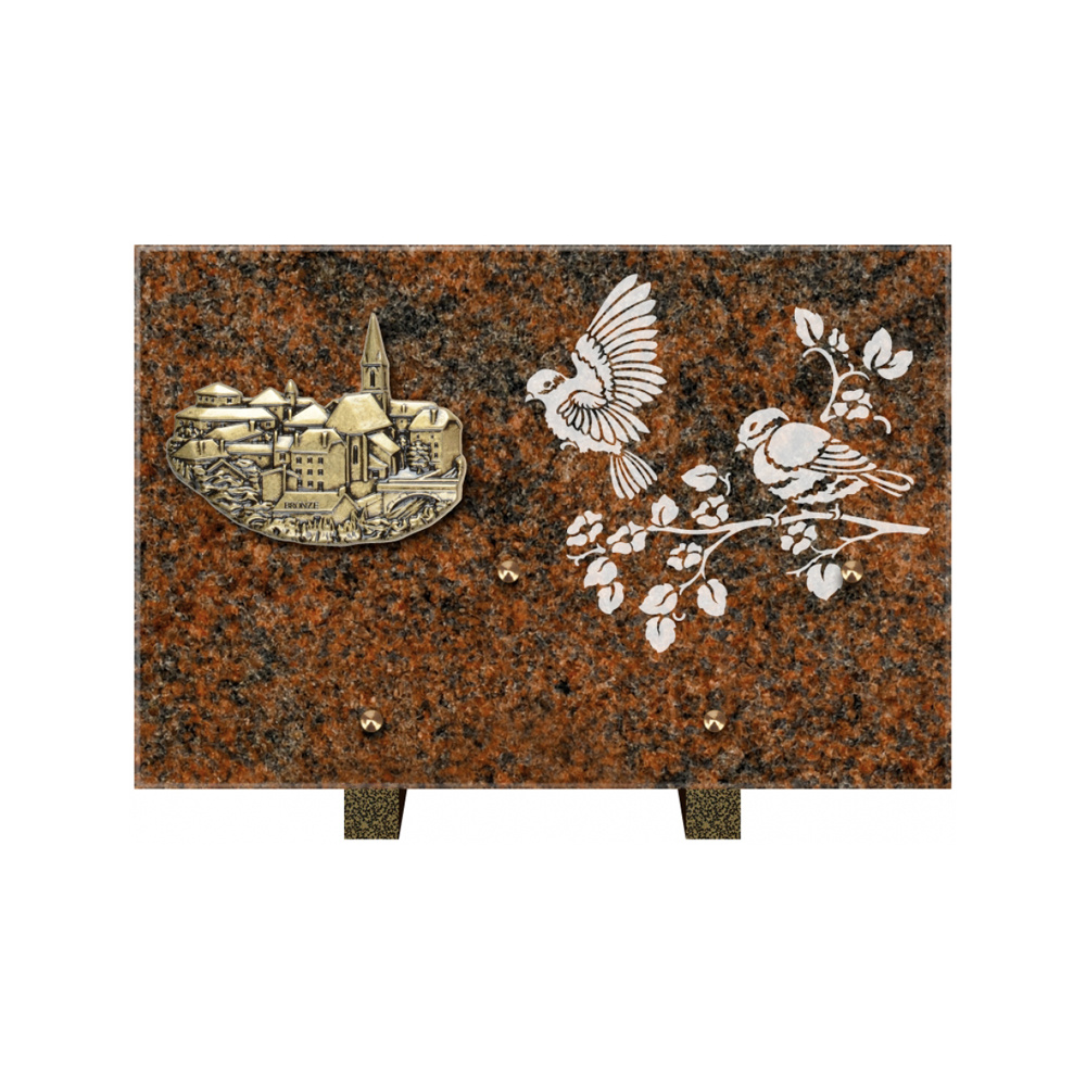 Plaque funéraire Rectangle 3 Granit Sablé 30x20 – Plaques Funéraires Créations® – vue complémentaire