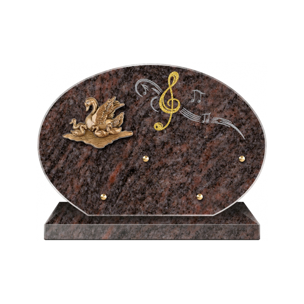 Plaque funéraire Forme 4 Granit Sablée Doré et Argenté 30x20 – Plaques Funéraires Créations® – vue complémentaire