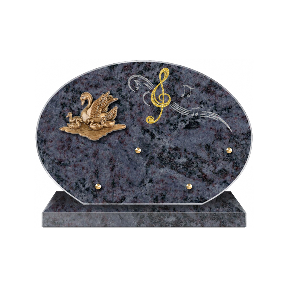 Plaque funéraire Forme 4 Granit Sablée Doré et Argenté 30x20 – Plaques Funéraires Créations® – vue complémentaire