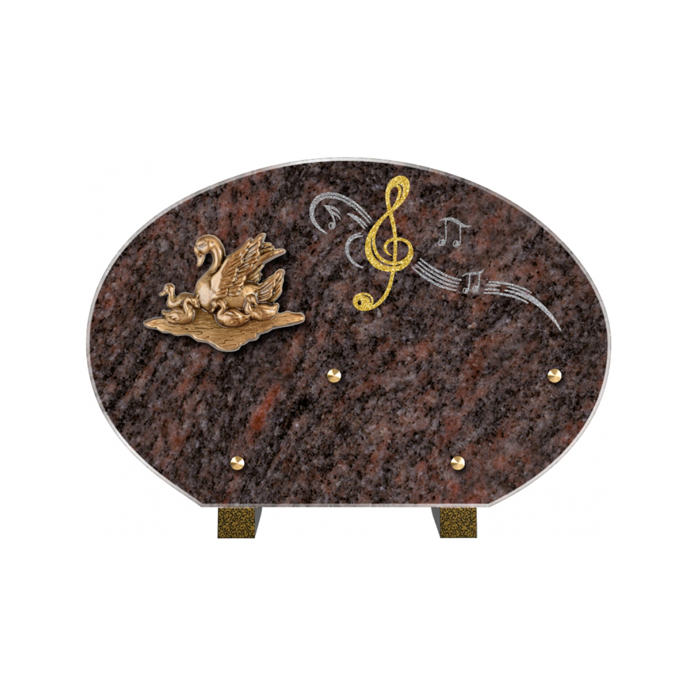 Plaque funéraire Forme 4 Granit Sablée Doré et Argenté 30x20 – Plaques Funéraires Créations® – vue complémentaire