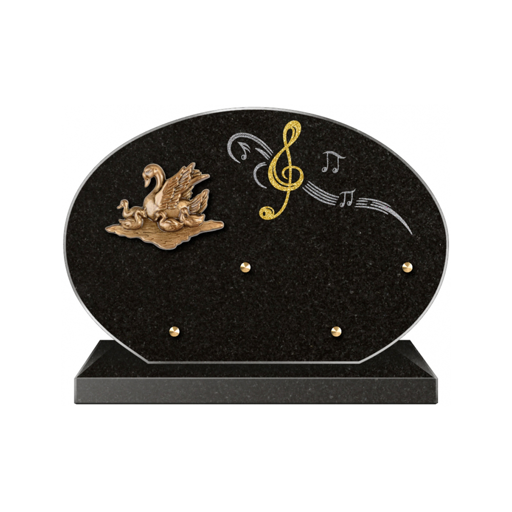 Plaque funéraire Forme 4 Granit Sablée Doré et Argenté 30x20 – Plaques Funéraires Créations® – vue complémentaire