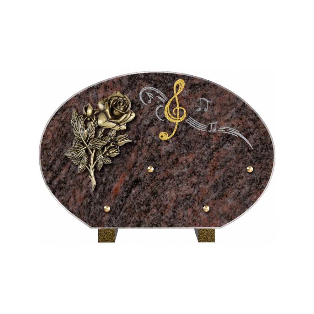 Plaque funéraire Forme 4 Granit Sablée Doré et Argenté 30x20 – Plaques Funéraires Créations® – vue complémentaire