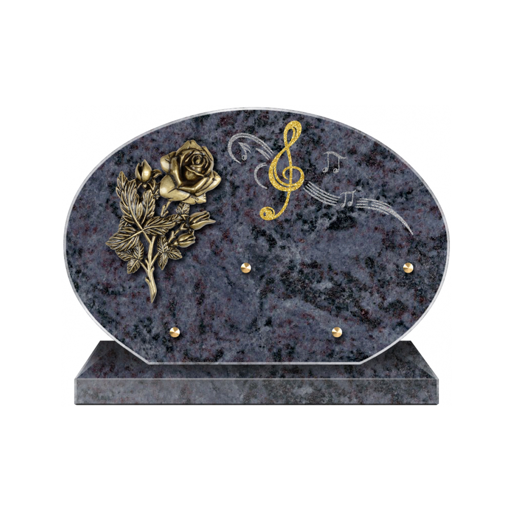 Plaque funéraire Forme 4 Granit Sablée Doré et Argenté 30x20 – Plaques Funéraires Créations® – vue complémentaire