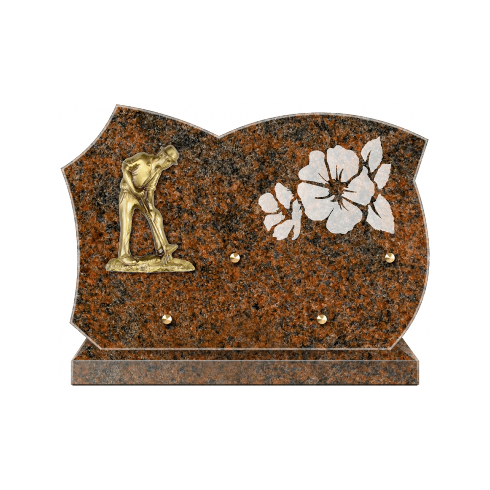 Plaque funéraire Forme Granit 30x20 - Thème Jardin – Plaques Funéraires Créations®