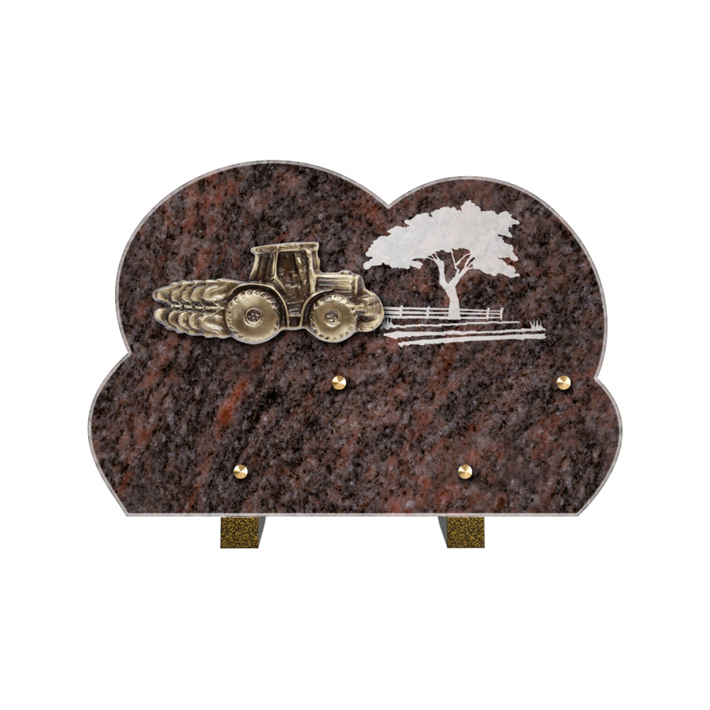 Plaque funéraire Forme Granit 30x20 - Thème Agriculture – Plaques Funéraires Créations® – vue complémentaire
