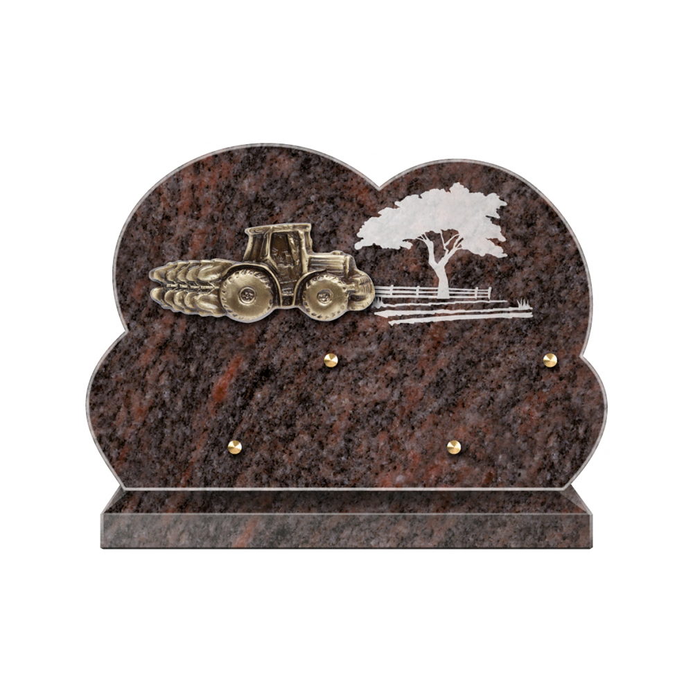 Plaque funéraire Forme Granit 30x20 - Thème Agriculture – Plaques Funéraires Créations® – vue complémentaire