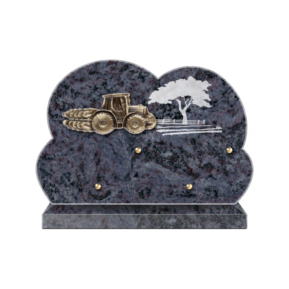 Plaque funéraire Forme Granit 30x20 - Thème Agriculture – Plaques Funéraires Créations®