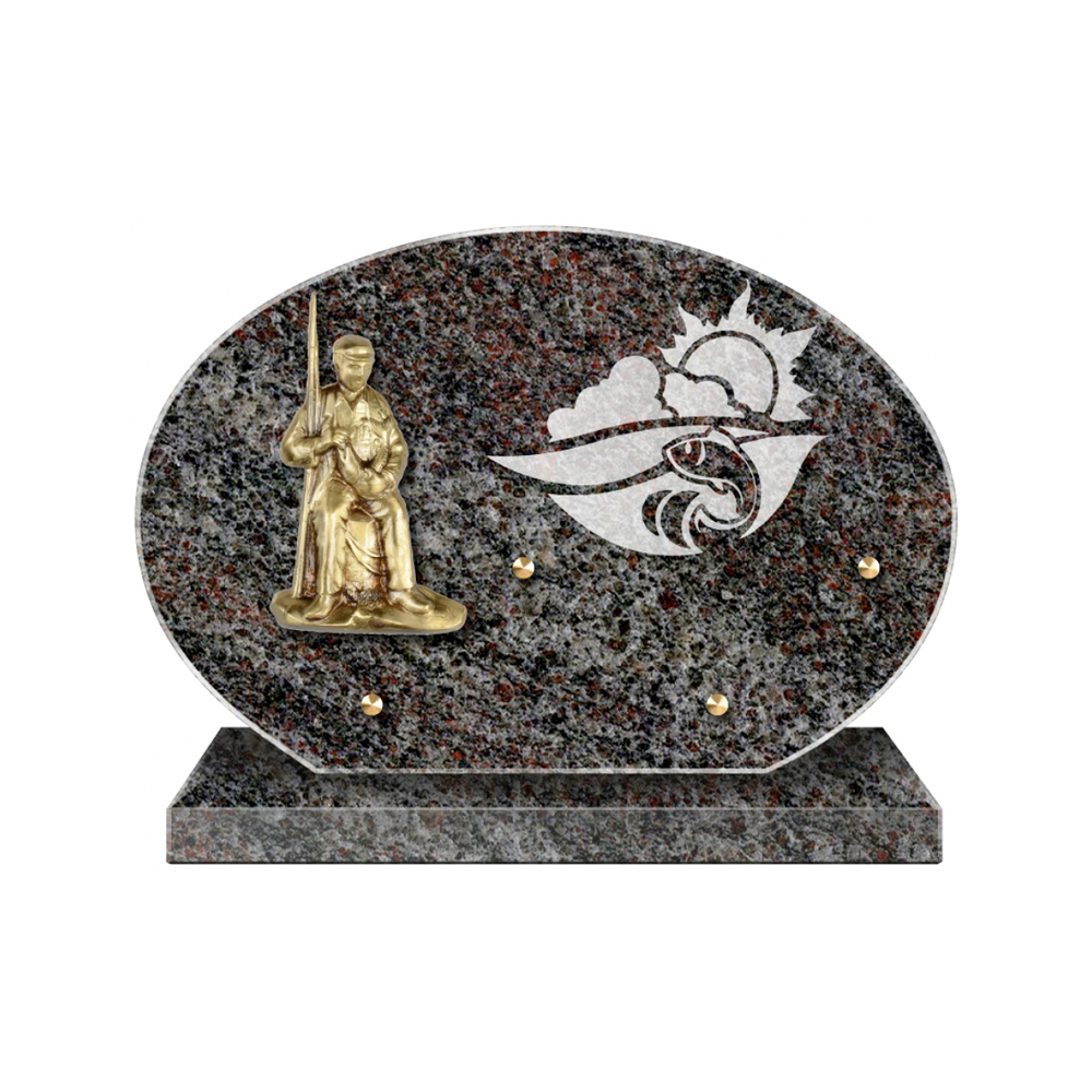 Plaque funéraire Forme Granit 30x20 - Thème Pêche – Plaques Funéraires Créations®