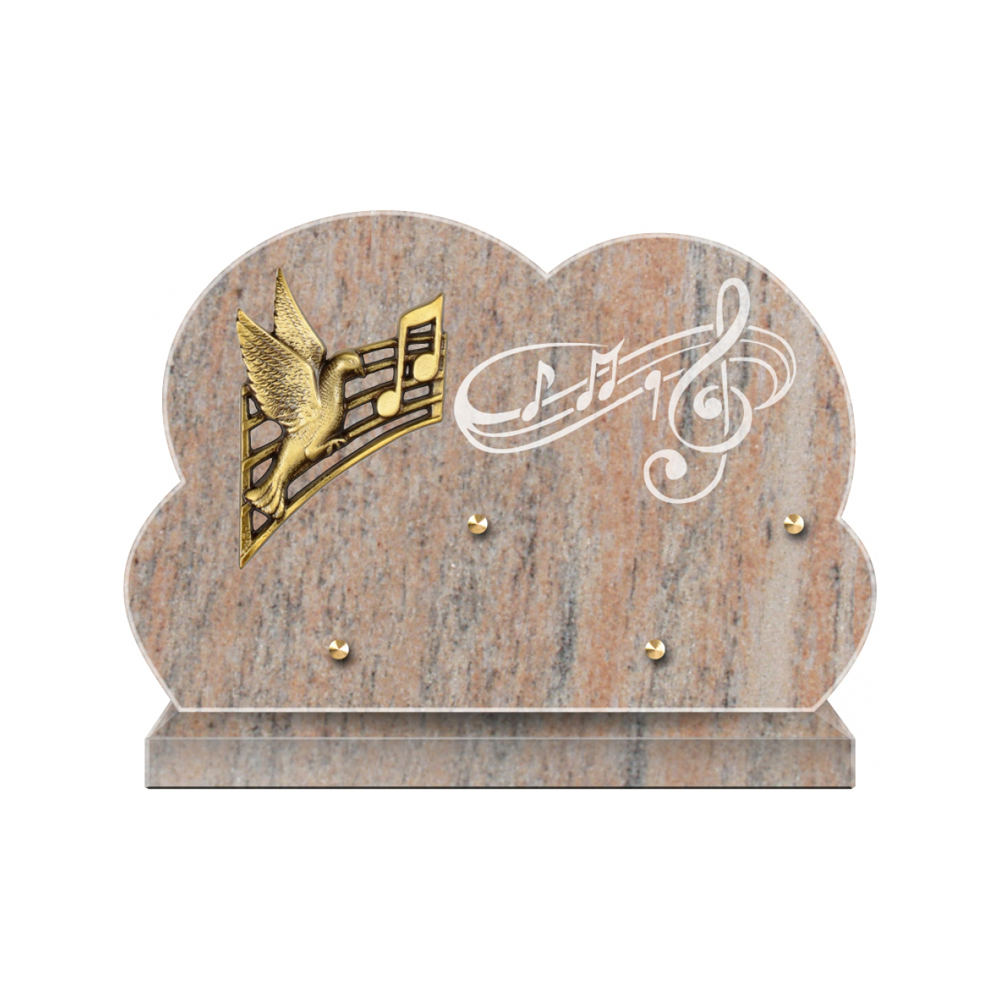 Plaque funéraire Forme Granit 30x20 - Thème Musique – Plaques Funéraires Créations®