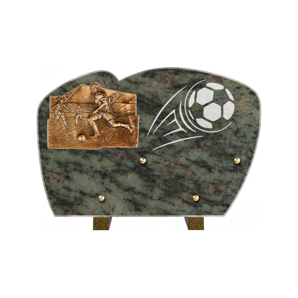 Plaque funéraire Forme Granit 30x20 - Thème FootBall – Plaques Funéraires Créations® – vue complémentaire