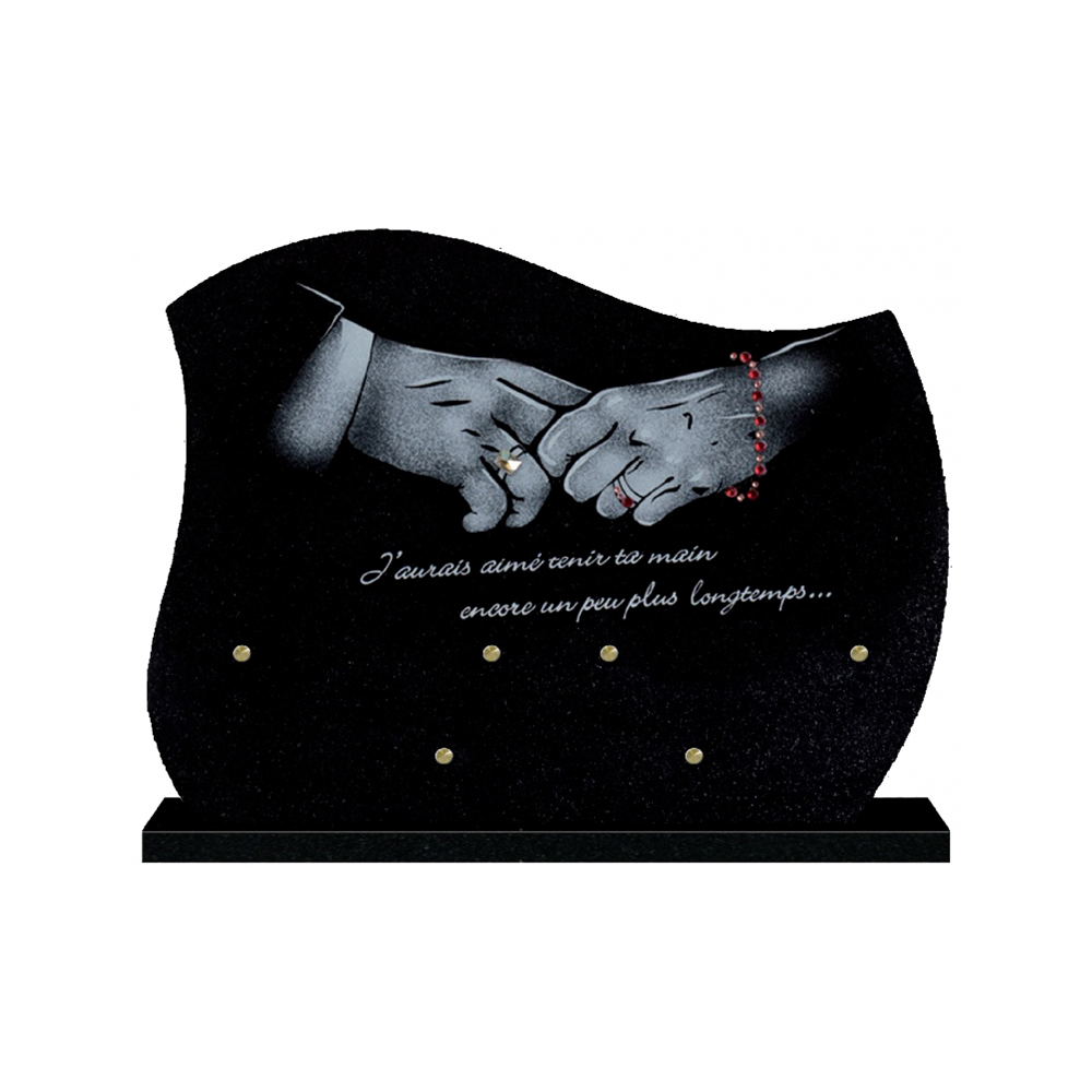 Plaque funéraire Forme Chants Polis, Lithogravure et Swarovski – Plaques Funéraires Créations®