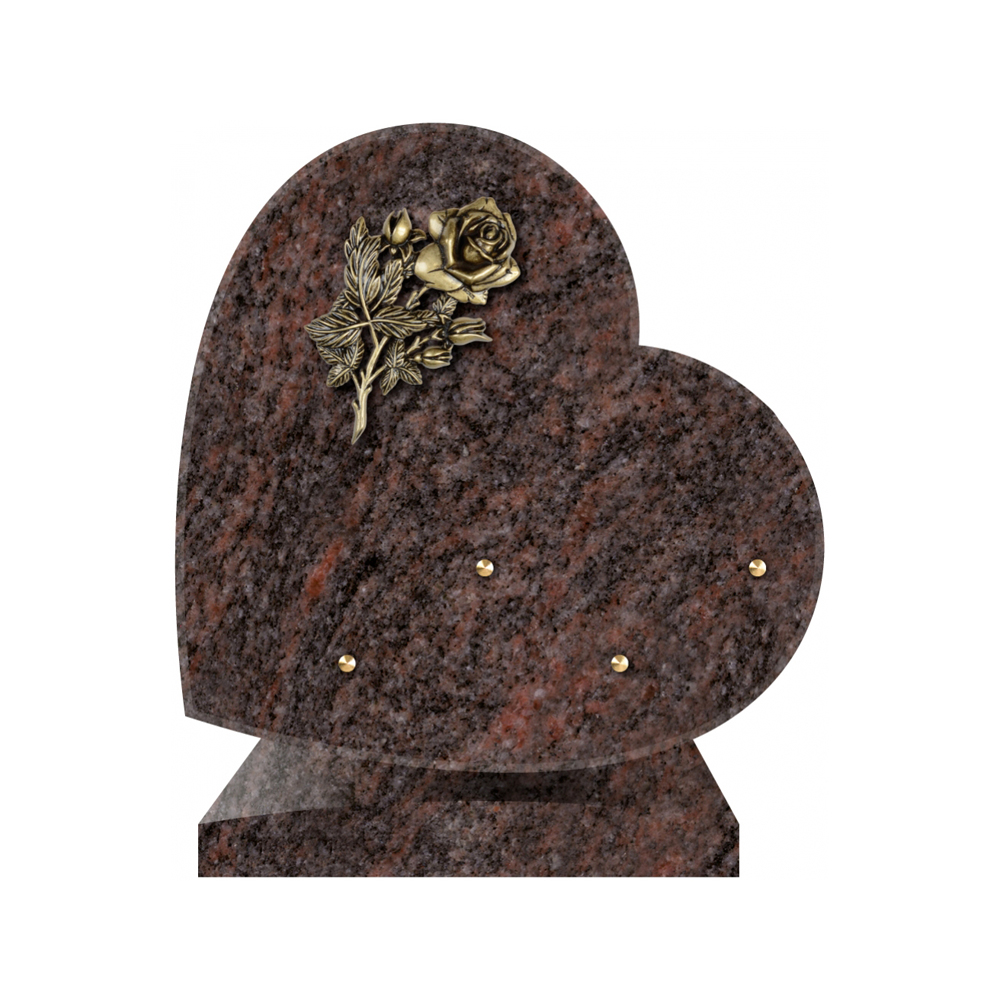 Plaque funéraire Coeurs Granit - 25x25 – Plaques Funéraires Créations® – vue complémentaire