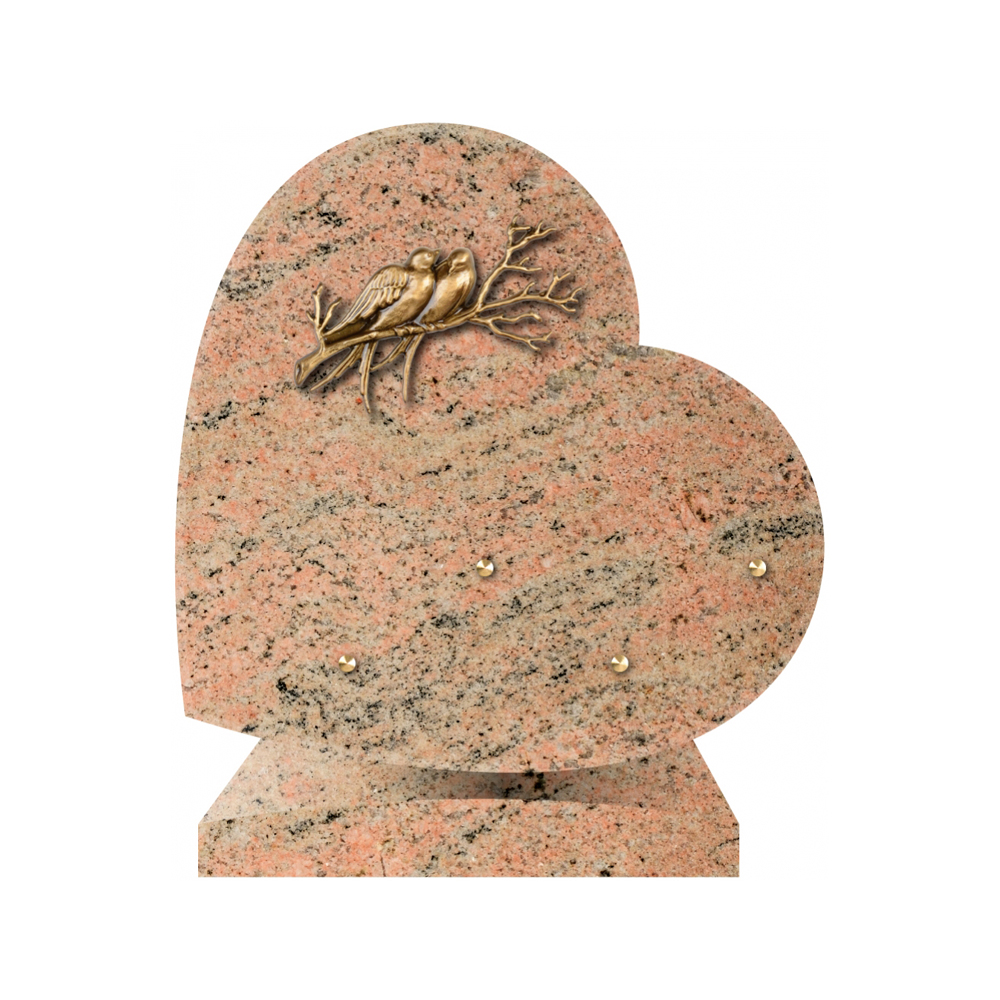 Plaque funéraire Coeurs Granit - 25x25 – Plaques Funéraires Créations® – vue complémentaire