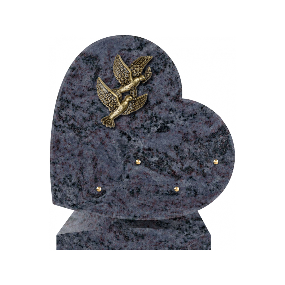 Plaque funéraire Coeurs Granit - 25x25 – Plaques Funéraires Créations® – vue complémentaire