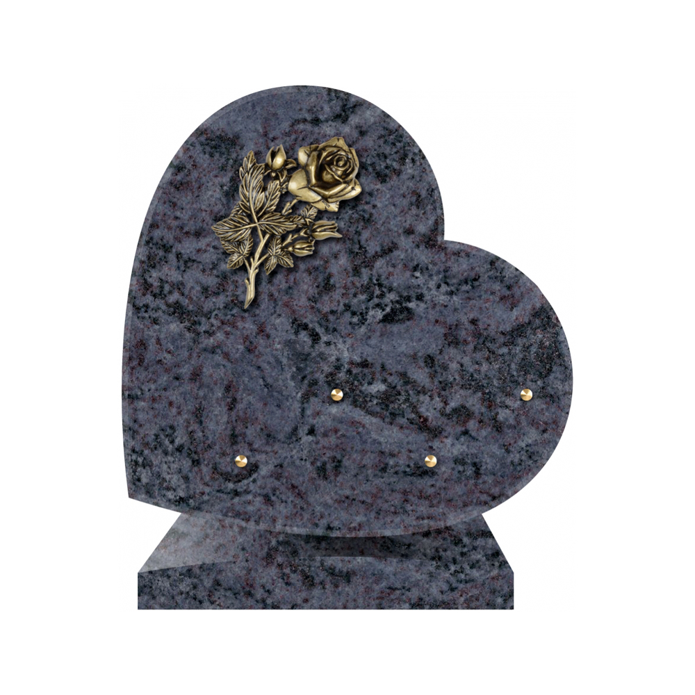 Plaque funéraire Coeurs Granit - 25x25 – Plaques Funéraires Créations® – vue complémentaire