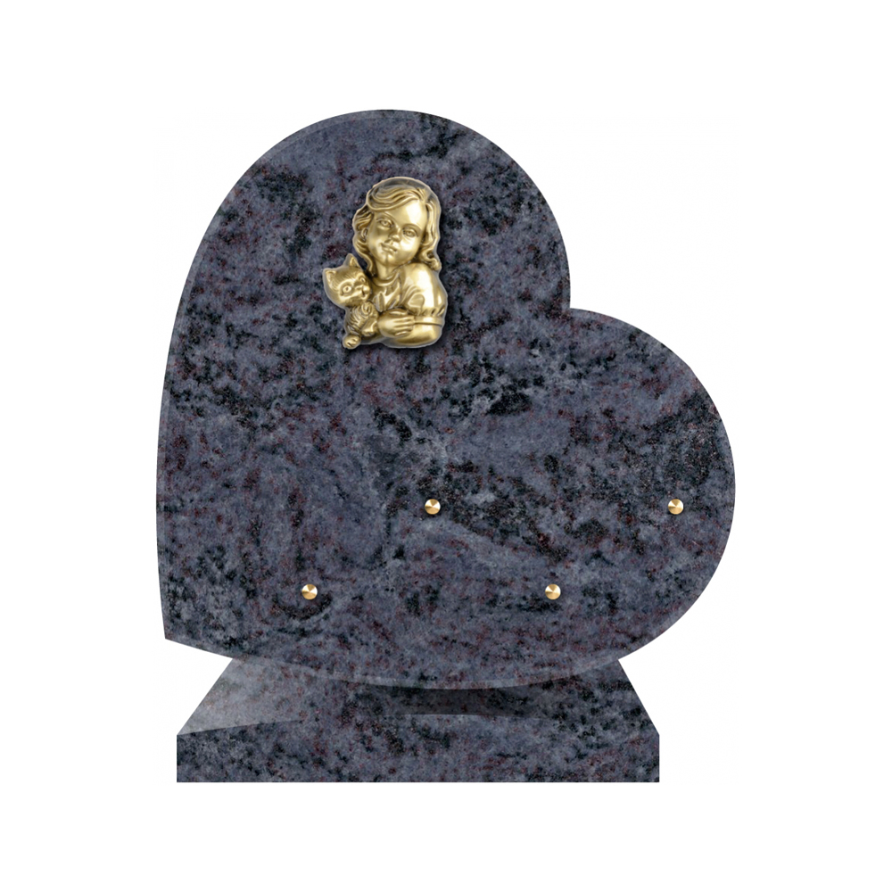 Plaque funéraire Coeurs Granit - 25x25 – Plaques Funéraires Créations® – vue complémentaire